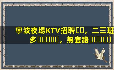 寧波夜場KTV招聘，二三班多，無套路，絕對靠譜多賺